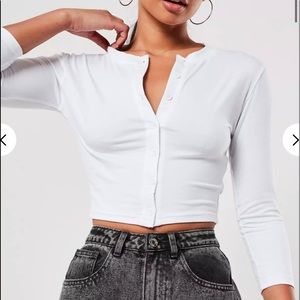 Missguided Button Crop Top